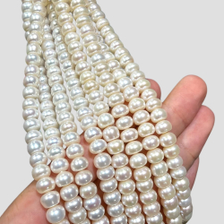 Varios Mineral Tira de Perla - 34 cm - Perla cultivada - Baroque 26 - 16 mm