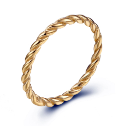 Steel Rings Rope Ring 2,5 mm Gold Color