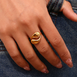 Anillo Acero Liso Anillo Acero Liso - 16mm - Color Oro y Plata