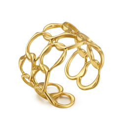 Anillo Acero Liso Anillo Liso Abierto - Caramelos - Color Oro y Color Acero