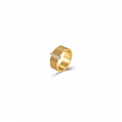 Steel Zirconia Rings Zirconia Steel Ring - Color Gold