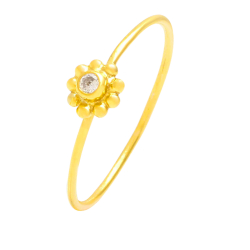Anillo Bronce  Circonita Anillo Bronce Circonita - Flor 6mm - T16 - Bañado Oro