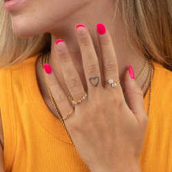 Anillo Plata Lisa Anillo Trenzado Bañado Oro y Plata Rodiada
