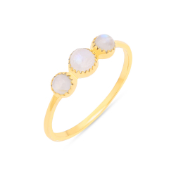 Silver Stone Rings Mineral Ring - 3 Minerals -4mm, 3mm - Gold Plated and Silver