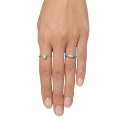 Anillo Plata Circonita Anillo Lagrima - Circonita - Enamel - Bañado Oro