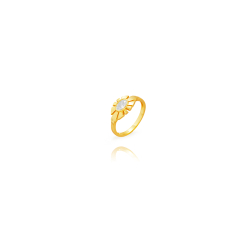 Anillo Plata Circonita Anillo Plata Circonita   - Flor - Bañado oro y Plata Rodiada