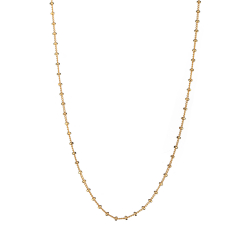  Diamond Cut Ball Chain 38+4 cm Gold Plated and Rhodium Silver