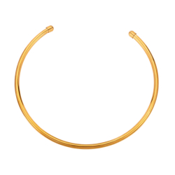 Halsketten Glattes Edelstahl Choker Steif -  23cm (Int 13cm) - Goldfarbe und Stahlfarbe
