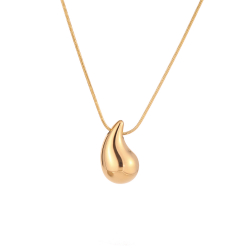 Steel Necklaces Steel Necklace Serpentine - Teardrop 20mm and 31mm - Gold Color and Steel