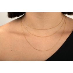 Steel Necklaces Steel Rolo Chain - 1mm - 36+5 cm, 42+5 cm, 50+5 cm - Steel and Gold Color