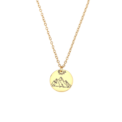 Halsketten Glattes Edelstahl Stahlhalskette - Aufgehende Sonne - 40+5 cm – Farbe Gold und Silber