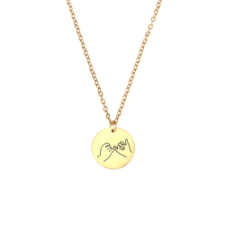 Halsketten Glattes Edelstahl Stahlhalskette - Pinky-Versprechen - 40+5 cm – Farbe Gold und Silber