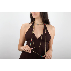 Collar Acero Liso Collar Acero  - Figuras del Mar - Doble - 260 cm - Color Oro