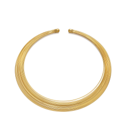 Colliers Bronze Lisse Choker Lisse Rigide - Fils - Ajustable - Plaqué or