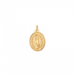 Charm Acero Charm Escapulario Acero - Virgen de Guadalupe  - 9 * 11 mm - Color Oro y Color Plata