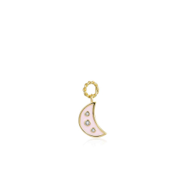 Charm Plata Circonita Charm Circonita Luna - Enamel - 16 mm -  Color Oro