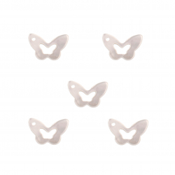 Silver Stone Charms Mineral Charm - Butterfly - 10*6mm - 5pcs - Mother of Pearl