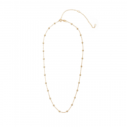 Halsketten Glattes Silber Singapur-Kette – 3 mm Kugel – 40+5+5 cm – vergoldet und rhodiniertes Silber