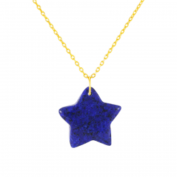 Silver Stone Necklaces Mineral Necklace - Star - 20mm - Gold Plated