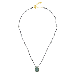 Collar Plata Mineral Collar Mineral - Lagrima 38+5cm - Bañado Oro