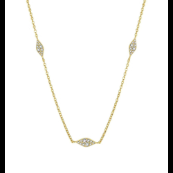 Collar Plata Circonita Collar Circonita Marquesa - 35 + 5 cm - Bañado Oro y Plata Rhodiada