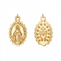 Steel Pendants Scapular Steel Pendant - Miraculous Virgin - 13*18 mm - Gold Color and Silver Color