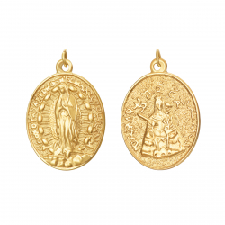 Steel Pendants Scapular Steel Pendant - Virgin of Guadalupe - 9 * 11 mm - Gold Color and Silver Color