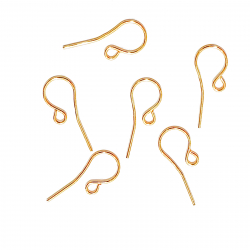 Findings - Earrings Accessories Earring Hook - 5 Pares - 24*9mm - Gold Plated