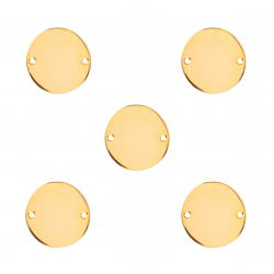 Silver Connectors Silver Connector Piece - Circle Plate - 5pcs - Gold Plated and Rhodium-Plated Silver