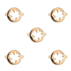 Silver Connectors Silver Connector Piece - Clover - 5pcs - Gold Plated, Rhodium-Plated Silver, and Rose Gold Plated