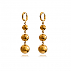 Steel Earrings Steel Earrings - Beads 53mm - Gold and Steel Color