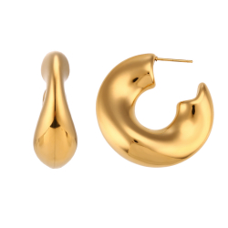 Steel Earrings Steel Earrings - Semi Hoop - 39 mm - Gold Color