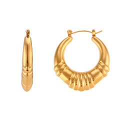 Steel Earrings Hollow Steel Earrings - Hoop 30 mm - Gold and silver Color