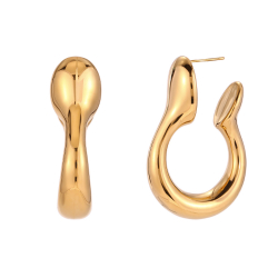 Steel Earrings Steel Earrings - 30 mm - Gold, Silver and Steel Color