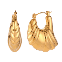 Steel Earrings Hollow Steel Earrings - Hoop Bag 30 mm - Gold Color