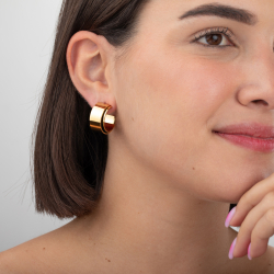 Steel Earrings Steel Earrings - Double Hoop - 22 mm - Gold Color