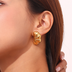 Steel Earrings Croissant Steel Earrings - 30 mm - Gold Color