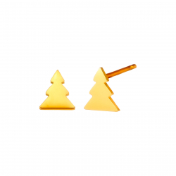 Steel Earrings Steel Earrings - Christmas Tree 6 * 7mm - Gold and Steel Color