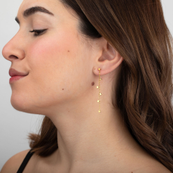 Pendiente Acero Liso Pendientes Acero - Cadena de Estrella - 58 mm - Color Oro y Color Acero