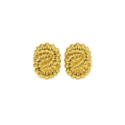 Ohrringe Glattes Edelstahl Ohrringe aus Edelstahl – Blumenspirale – 30 mm – Gold und Silber
