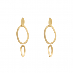  Boucles d'oreilles Bronze mat - Ovale 48*15mm - Plaqué or