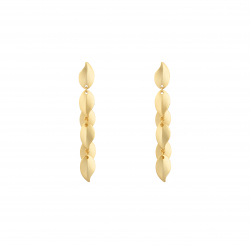  Boucles d'oreilles Bronze mat - Feuilles 55*7mm - Plaqué or