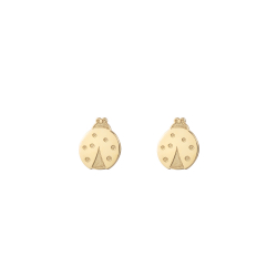  Boucles d'oreilles Coccinelle 9,5mm - Plaqué or et argent