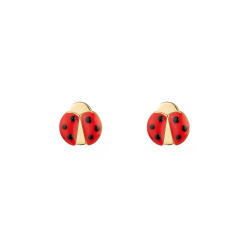  Ladybug Earrings 9,5mm - Gold Plated