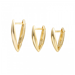  Triangle Earrings - 7mm -  Gold Plated and Rhodium-Plated Silver