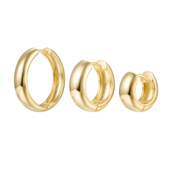  Hoop Earrings - 6mm - Gold Plated and Rhodium Silver