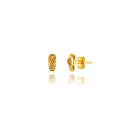 Pendiente Plata Lisa Pendientes Chanclas - 7,5 * 3 mm- Bañado en Oro y Plata Rodiada