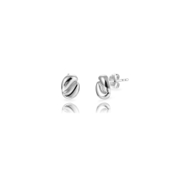 Silver Earrings Twisted Earrings - 8*6 mm and 13*9 mm - Gold Plated Silver and Rhodium Silver