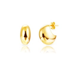 Pendiente Plata Lisa Pendientes Aro - 14*8 mm- Bañado en Oro y Plata Rodiada