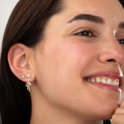 Pendiente Plata Lisa Pendientes Corbata y Pajarita - 28 mm - Bañado en Oro y Plata Rodiada